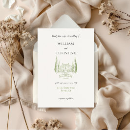 Klassisk Modern Script QR-kod Bröllop Inbjudningar