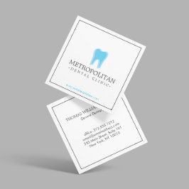Klassisk modern tandtandtandtråd Logotyp på vit Fyrkantigt Visitkort