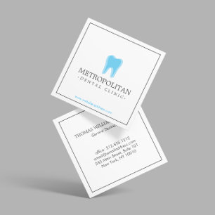 Klassisk modern tandtandtandtråd Logotyp på vit Fyrkantigt Visitkort