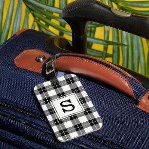 Klassisk Monogram Black and White Play Mönster Bagagebricka