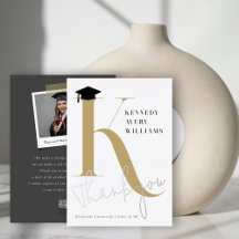 Klassisk Monogram Bokstav K Modern Examenmössa