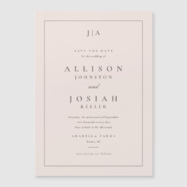 Klassisk Monogram Bröllop Spara Datum Magnetisk Inbjudningskort