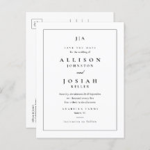 Klassisk Monogram Bröllop Spara Datum