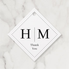 Klassisk monogram bröllopsgräns linje gåvor etiketter