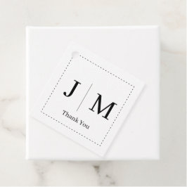 Klassisk monogram bröllopsgräns linje gåvor etiketter
