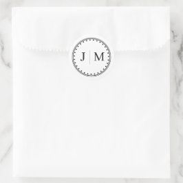 Klassisk monogram bröllopsgräns linje runt klistermärke