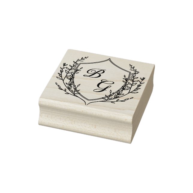 Klassisk monogram bröllopskrönika stämpel (Stämpel)
