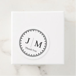Klassisk monogram bröllskapsgräns linje gåvor etiketter
