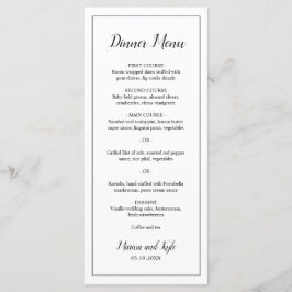 Klassisk Monogram Elegant Bröllop Meny