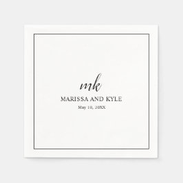 Klassisk Monogram Elegant Bröllop Pappersservett