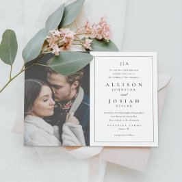 Klassisk Monogram Elegant Photo Bröllop Inbjudningar