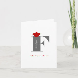 Klassisk Monogram F Examen Hatt Foto Modern Tack Kort