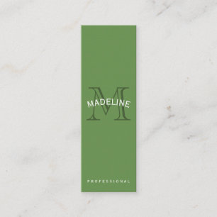 Klassisk monogram-Grönt med Arc-text Mini Visitkort