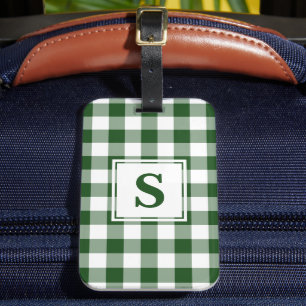 Klassisk Monogram Grönt Vit Buffalo-kontroll Mönst Bagagebricka