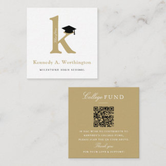 Klassisk Monogram Guld 'K' Examen Collegefond Tilläggskort