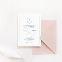 Klassisk monogram Jasmine-Vapensköld Slate Blue Br