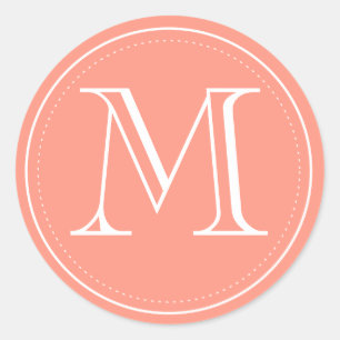 Klassisk monogram kuvertförsegling efter Origami-u Runt Klistermärke