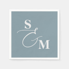 Klassisk monogram Modernt script Ampersand Bröllop Pappersservett