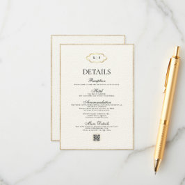 KLASSISK MONOGRAM OCH ROMANTISK KALLIGRAFI BRÖLLOP TILLÄGGSKORT