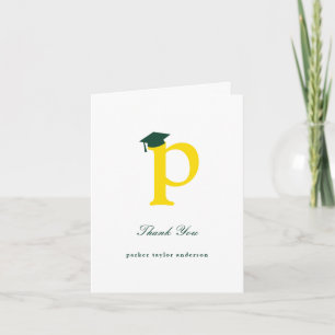 Klassisk Monogram P Examen Keps Foto Modern Tack Kort