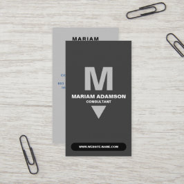 Klassisk (Monogram QR) Silver & Mattsvart Visitkort