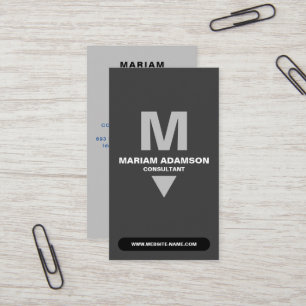 Klassisk (Monogram QR) Silver & Mattsvart Visitkort