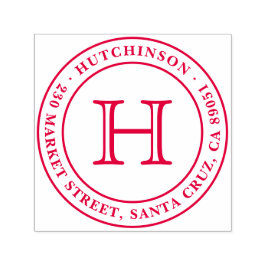 Klassisk monogram Returadress för förslutningsrund Självfärgande Stämpel