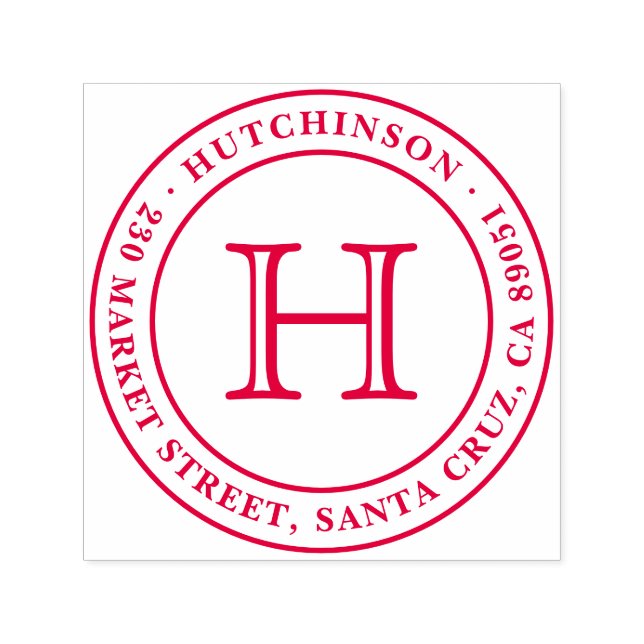 Klassisk monogram Returadress för förslutningsrund Självfärgande Stämpel (Design)