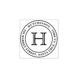 Klassisk monogram Returadress för förslutningsrund Stämpel