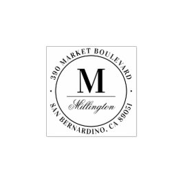 Klassisk Monogram-Returadress i Namn Stämpel