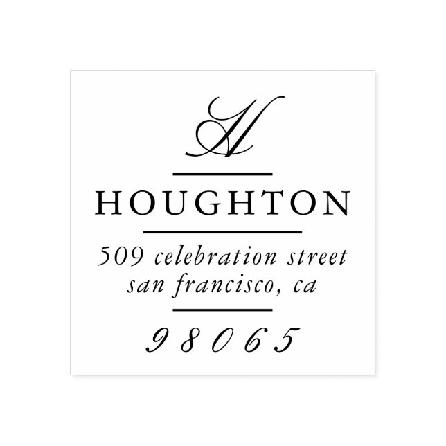 Klassisk monogram-Returadress Stämpel (Tryck)