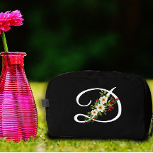 Klassisk monogram röd vit blomma mormors present