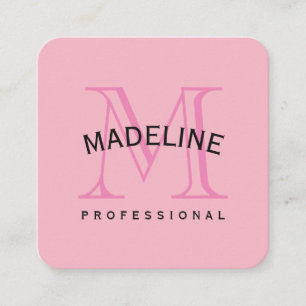 Klassisk Monogram-Rosa med Arc-text Fyrkantigt Visitkort