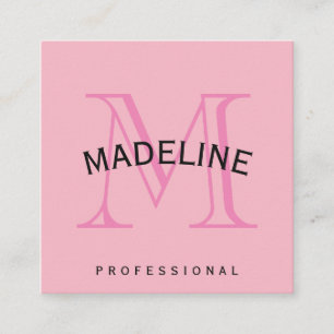 Klassisk Monogram-Rosa med Arc-text Fyrkantigt Visitkort