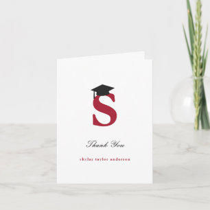 Klassisk Monogram S Examen Hatt Foto Modern Tack Kort
