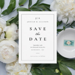 Klassisk Monogram Save the Date-inbjudan Inbjudningar