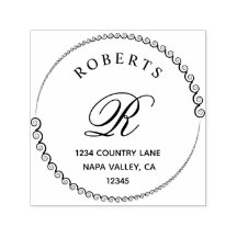 Klassisk Monogram Serif Namn och Retur-självtryckn