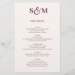Klassisk Monogram Skrift Et-tecken Bröllopsmeny
