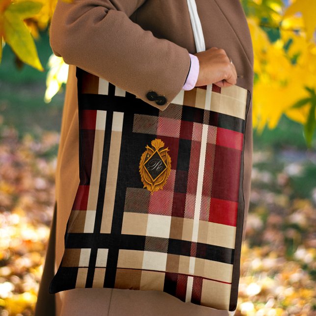 Klassisk Monogram Snyggt Play Beige Red & Black Tygkasse (Skapare uppladdad)