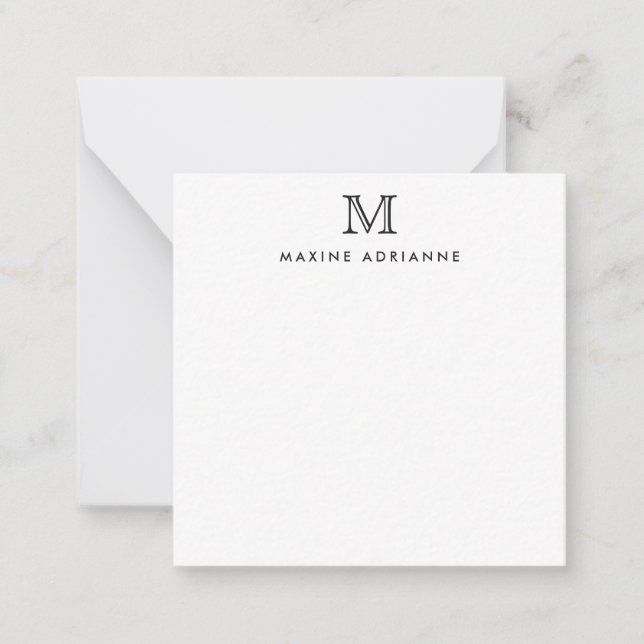 Klassisk monogram svart Professionell, formell Ele Anteckningskort (Framsida)