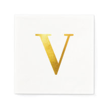 Klassisk monogram V i guld folie