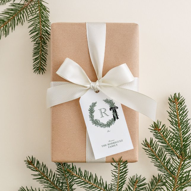 Klassisk Monogram Vapensköld av andedräkt Presentetikett (Skapare uppladdad)