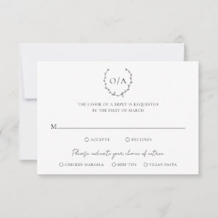 Klassisk Monogram Vapensköld Elegant bröllop OSA Kort