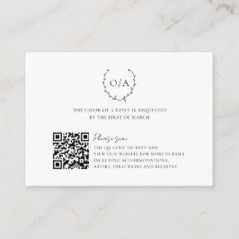 Klassisk Monogram Vapensköld Elegant bröllop Tilläggskort