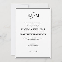Klassisk monogrambröllop inbjudningar