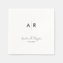 Klassisk monogrammad skripttypografi Bröllop Pappersservett
