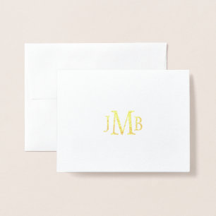 Klassisk monogrammed Tack Guld Folierat Kort