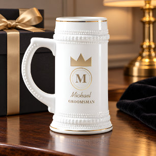 Klassisk monogrampresent till bröllopsgäst sejdel