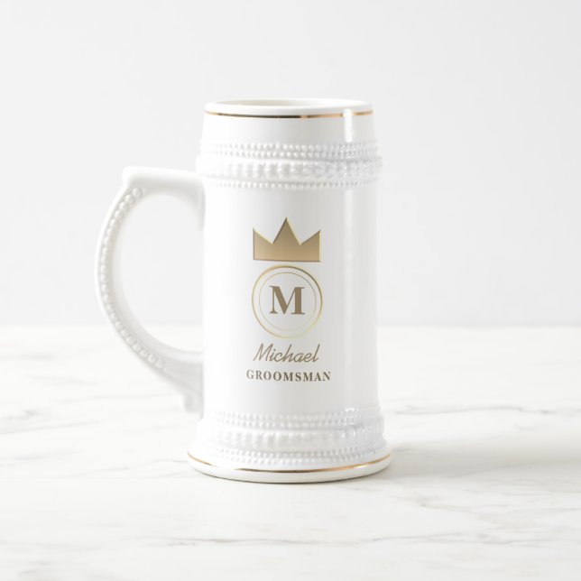 Klassisk monogrampresent till bröllopsgäst sejdel (Vänster)