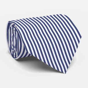 Klassisk Mörk blått och vit stripe Slips